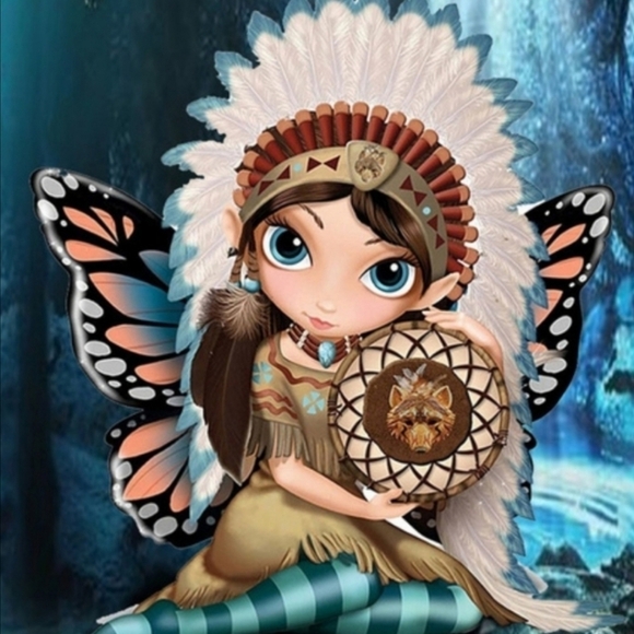 Fairy Indian Necklace with headdress with pendant and chain new gift fairy lover - Picture 4 of 4
